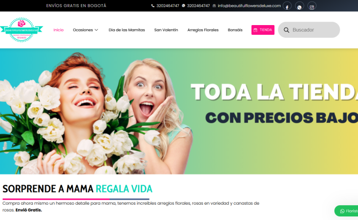 Cliente Satisfecho Diseño pagina web y SEO - Tienda de Flores